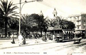 3017- Oran - Place d'Armes - Station Tramways - 1915